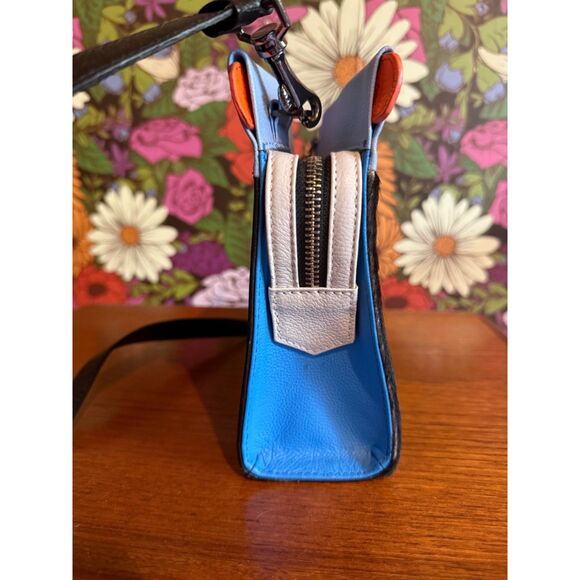 Min & Mon Vali Small Crossbody Handbag All Over Eyes Fur Black / Blue / Orange - Picture 7 of 13